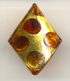 Large Gold Foil Rhomb with Red, Topaz, Amber Dots